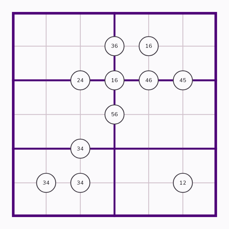 Starting board for Across the Board and 11 Quadruples