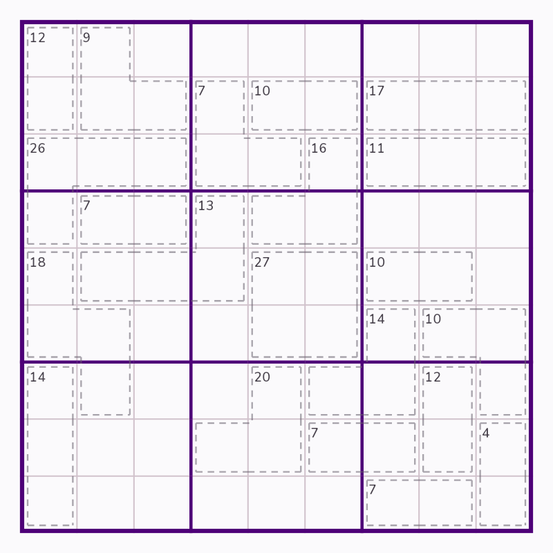 Starting board for Cage Block and Paired Twelves