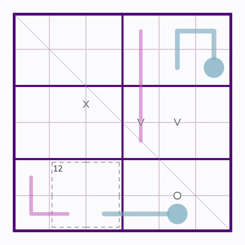Starting board for Southwest Right-Angled Renban Line