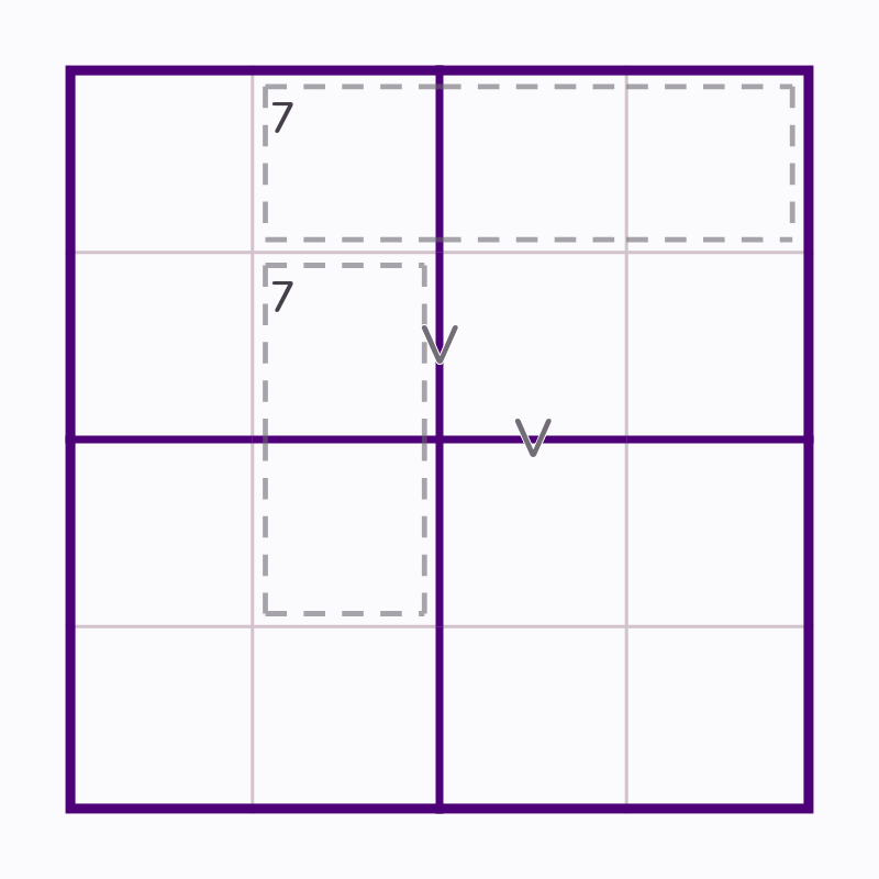 Starting board for Horizontal Cage and Paired Sevens