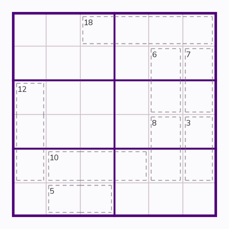 Starting board for Eight Cages with Rows
